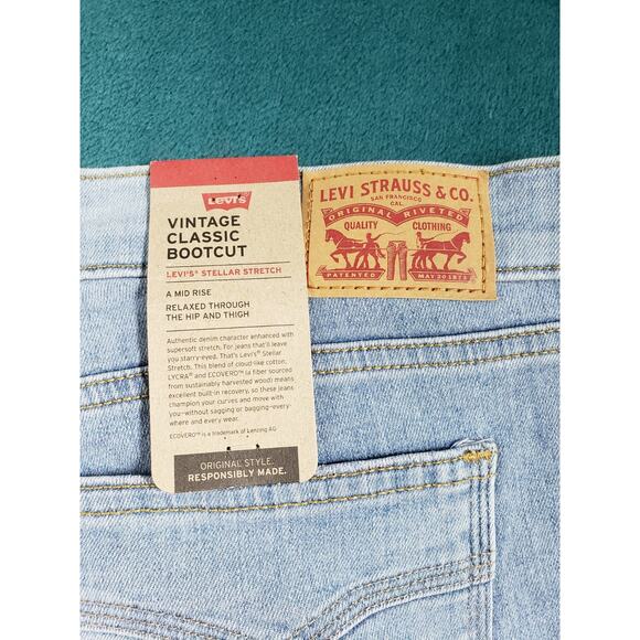 Levis Jeans Size 16 Womens Blue Pants Stretch Denim Mid Rise Classic Bootcut NWT - Picture 15 of 16